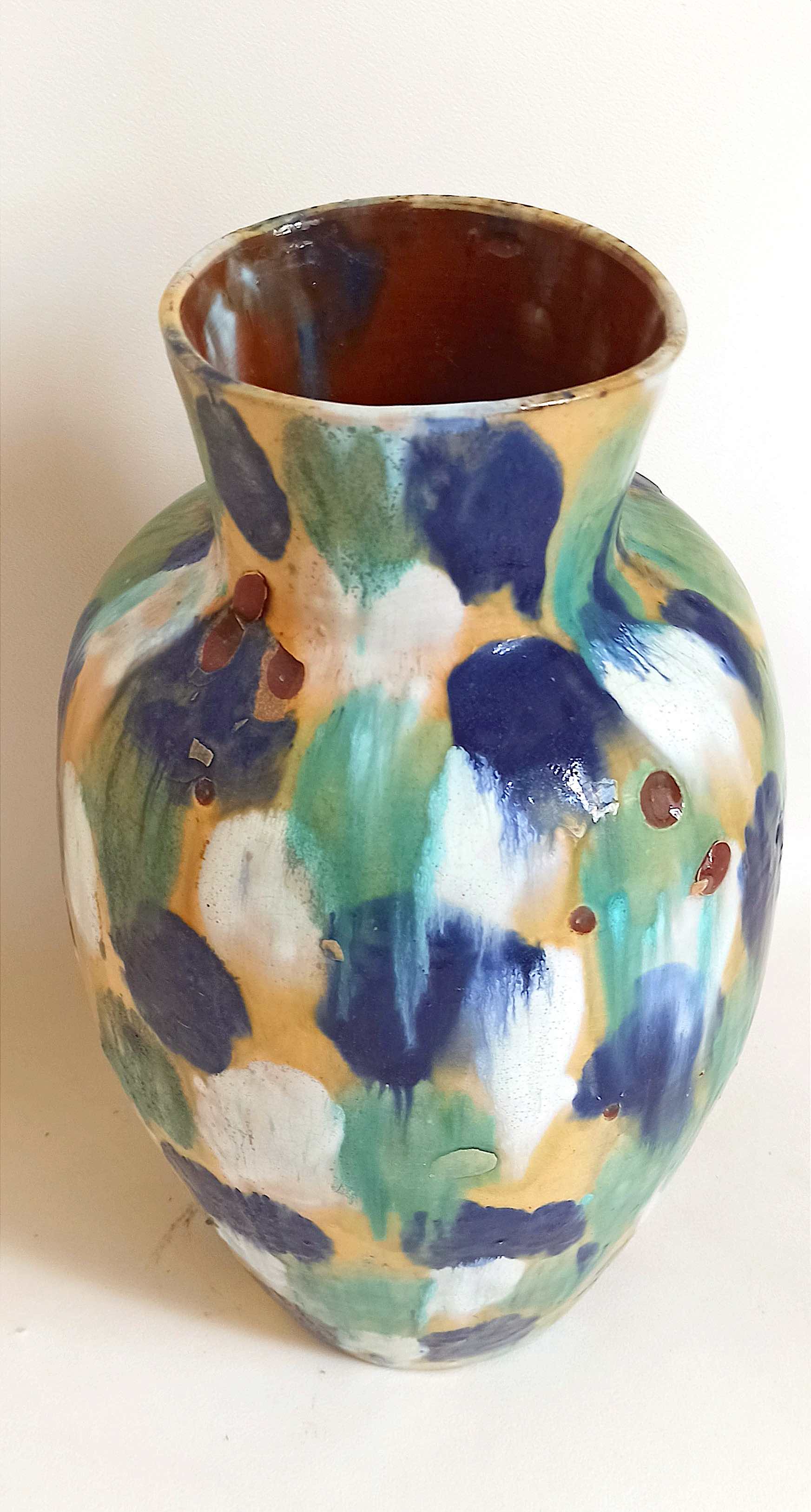 Glazed terracotta floor vase