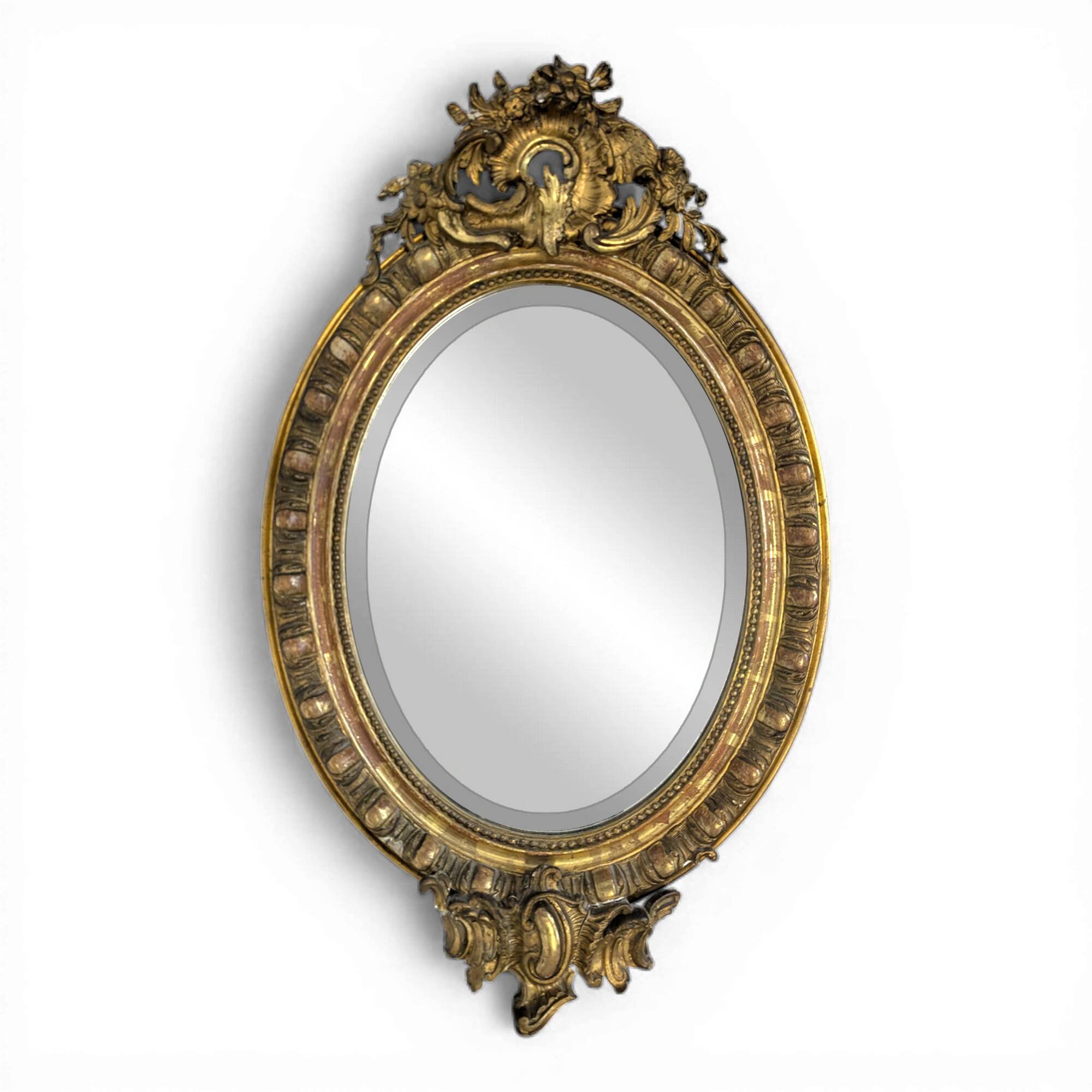 Golden wooden mirror from the Napoléon III period.
