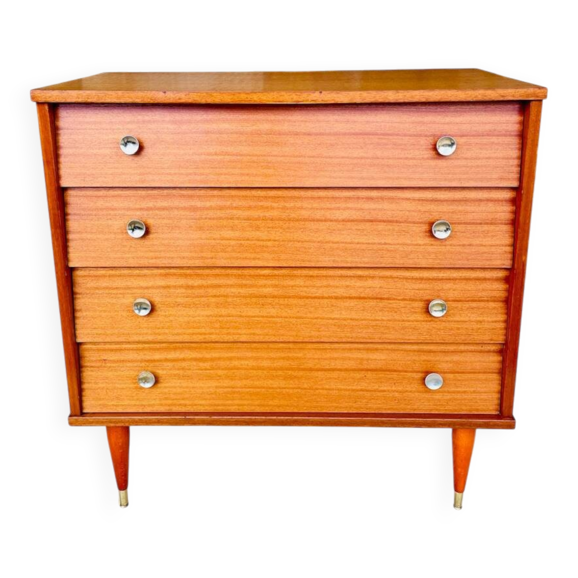 Vintage teak chest of drawers with 4 drawers, circa 1960s/1970s.