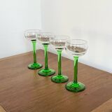 4 verres bistrot années 60 à digestif neufs