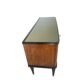 Commode en acajou plaqué avec plateau en verre vert, années 1950
