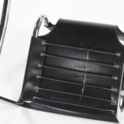 Chaises en cuir noires par Carlo Bartoli