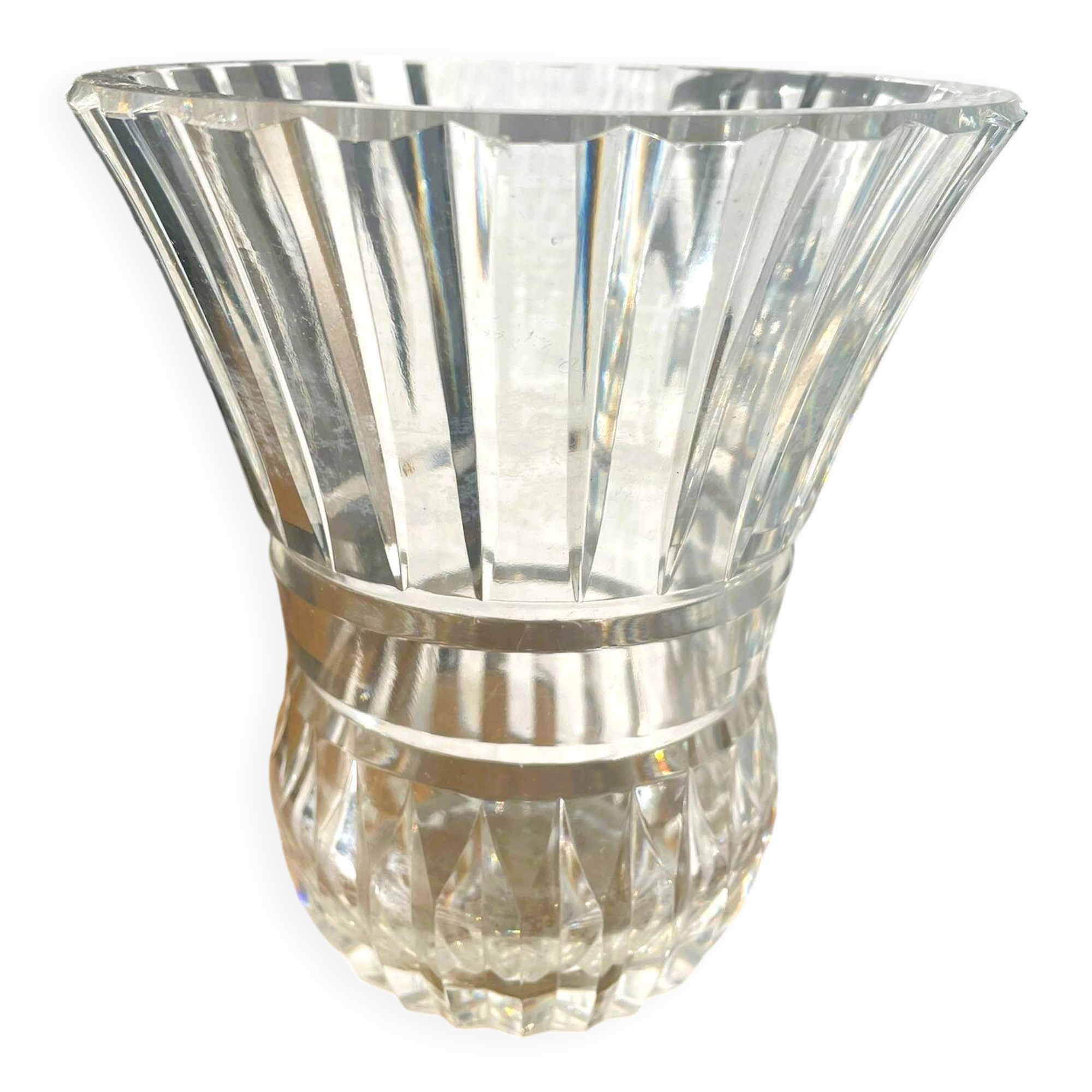 Clear crystal vase Val Saint Lambert