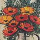 Le bouquet de fleurs, lithographie sur toile encadrée, Bernard Buffet