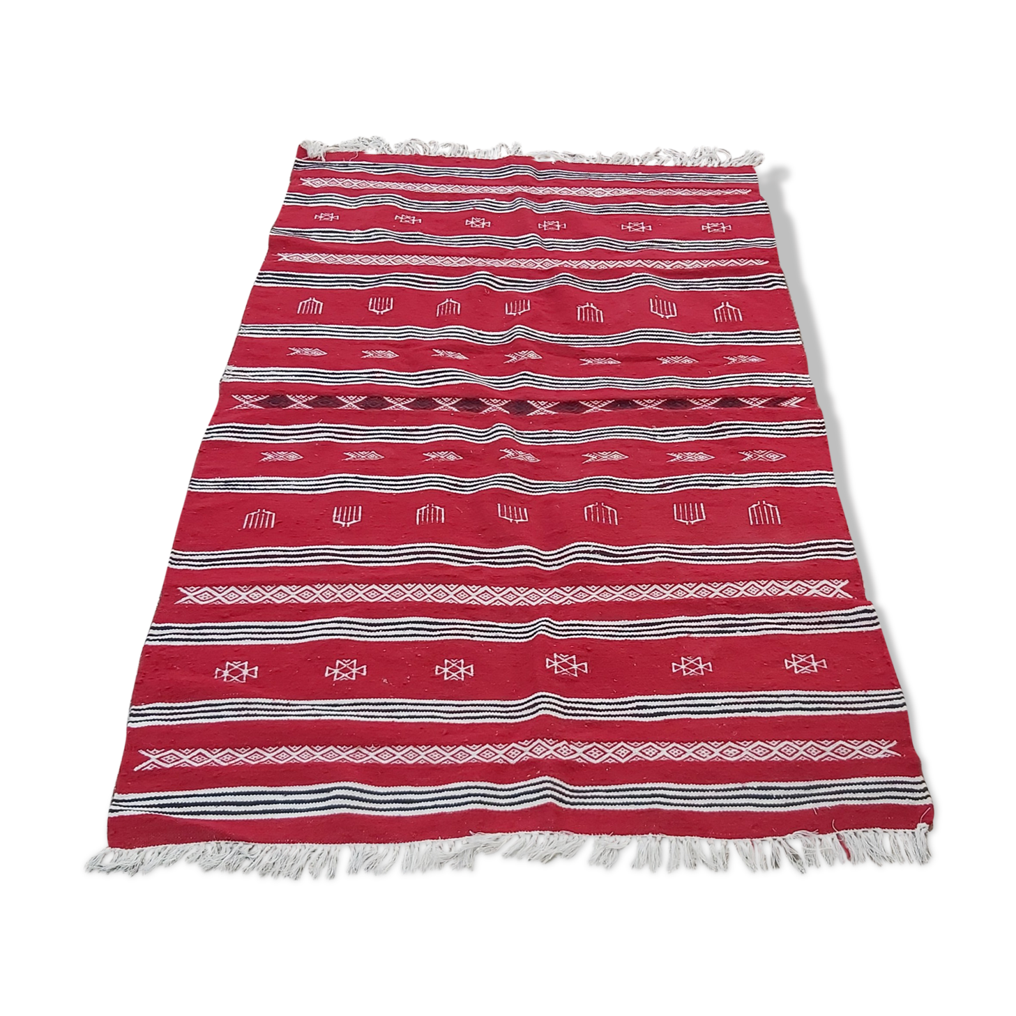 Traditional Berber handmade kilim rug in pure wool 200-110cm