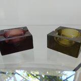 Two vintage glass ashtrays