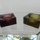 Two vintage glass ashtrays