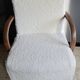 Armchair completely redone fabrics moumoute and its matching rectangular cushion