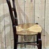 Set of 6 Louis XV style ash chairs with straw seats, from the 1950s