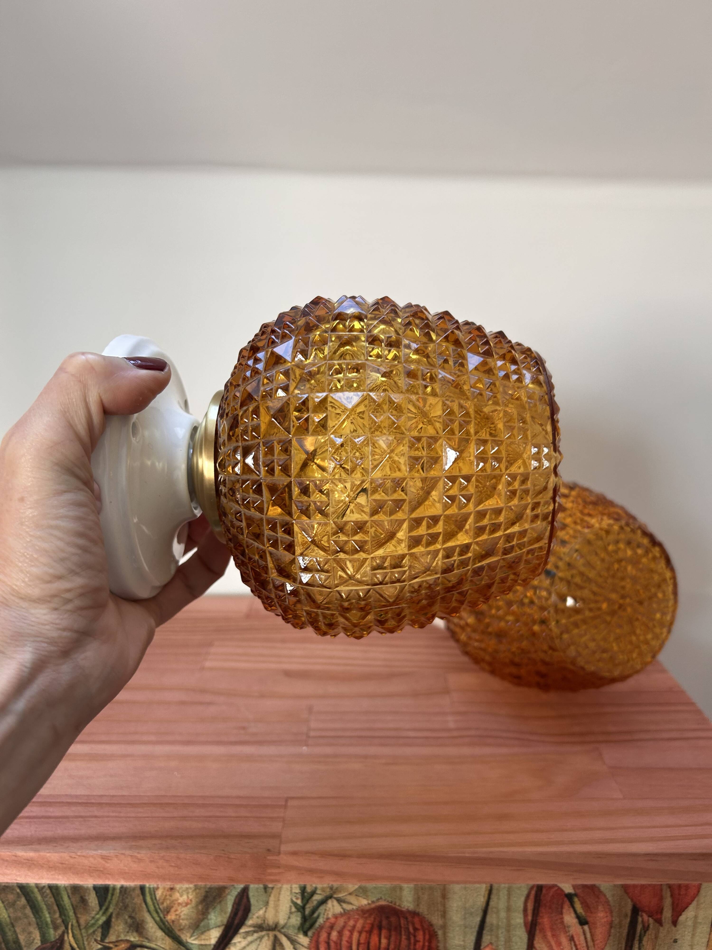 Pair of gold glass wall sconces