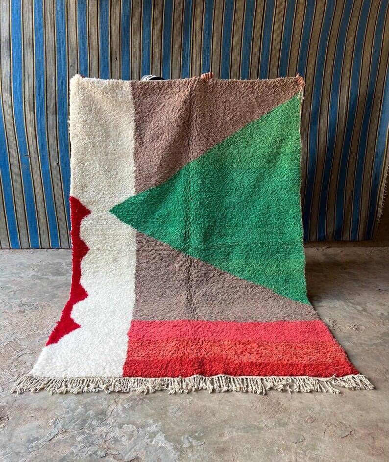 Handmade pure wool rug, size 150 x 250 cm