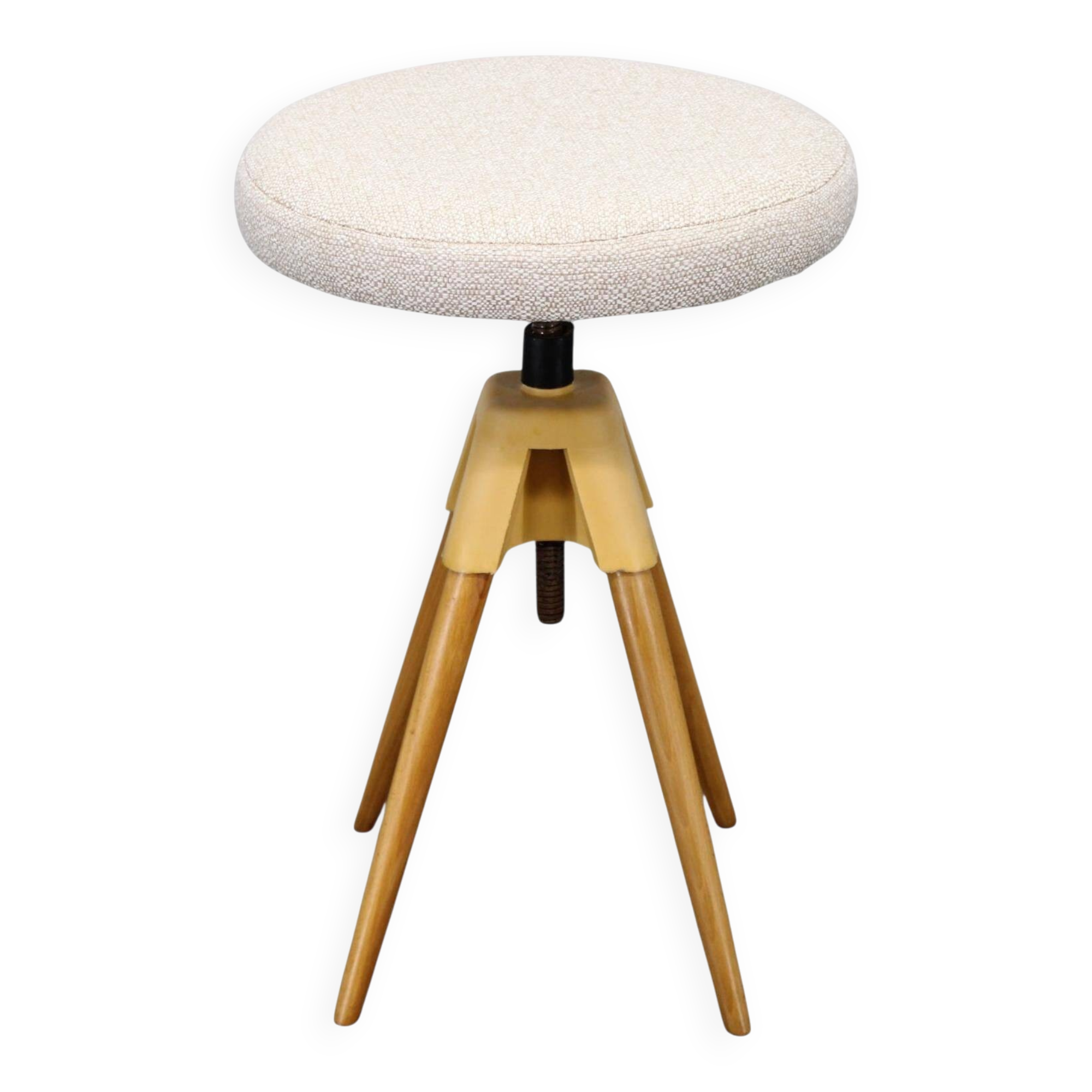 Mid-century swivel piano stool, Czechoslovakia, 1970s