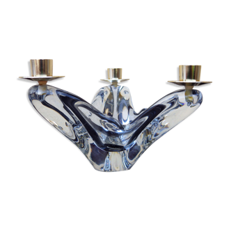 Vintage signed Schneider glass candleholder