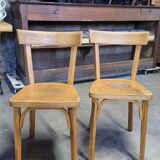 Pair of bistro chairs signed Baumann 1950