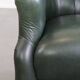 Fauteuil Chesterfield en cuir de vachette vert de style anglais
