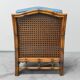 Pair of vintage armchairs in bamboo and Vienna straw 1960s modernism
