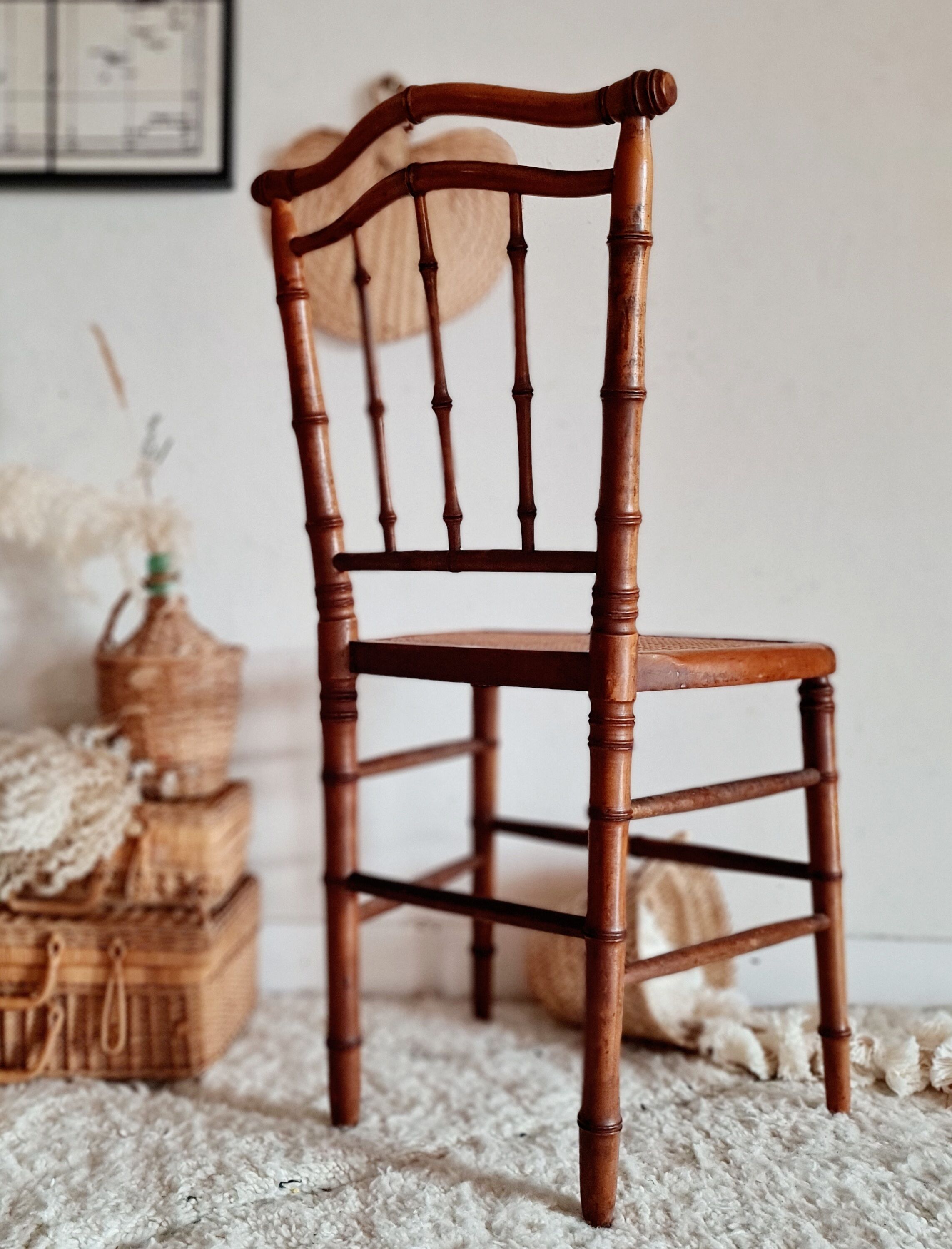 Antique wooden chair and canning seat
