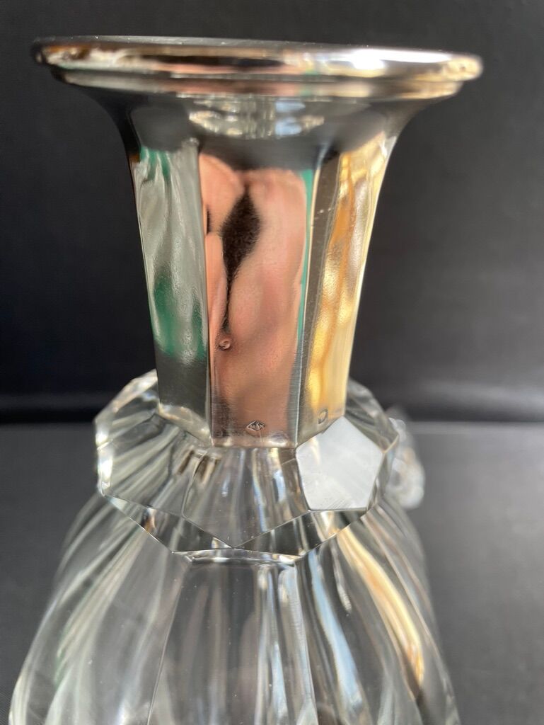 Large decanter - Louis Philippe - Strong crystal and silver