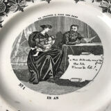 Talking plate "the song at all ages" earthenware Creil and Montereau