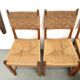 Série de dix chaises en orme massif tressées main, France circa 1965
