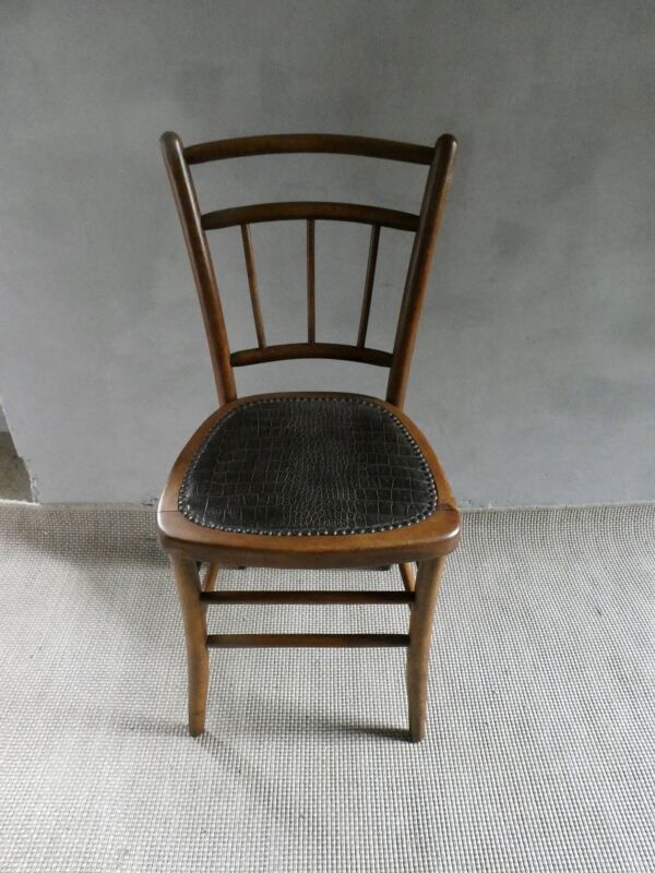 Chaise de bistrot avec assise croco, des années 20