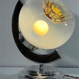 Pair of table lamps with large Murano globes from the 1970s.