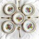 5 Limoges Porcelain Dessert Plates with Bow, Flowers and Basket