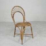 Bamboo chair, dining table chair, 1950s