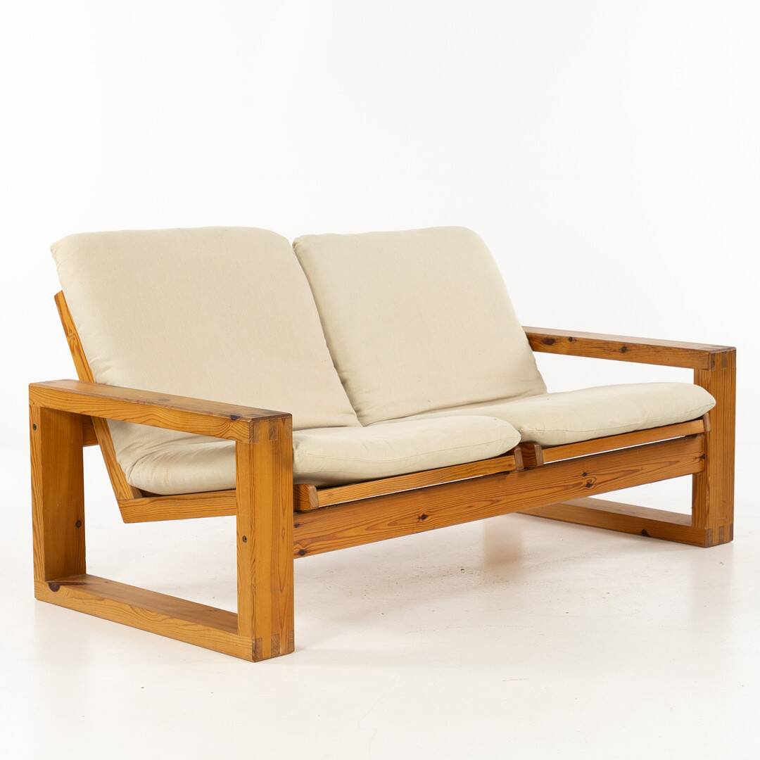 Yngve ekström. two-seater canapé, in pine.