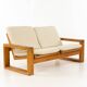 Yngve ekström. two-seater canapé, in pine.