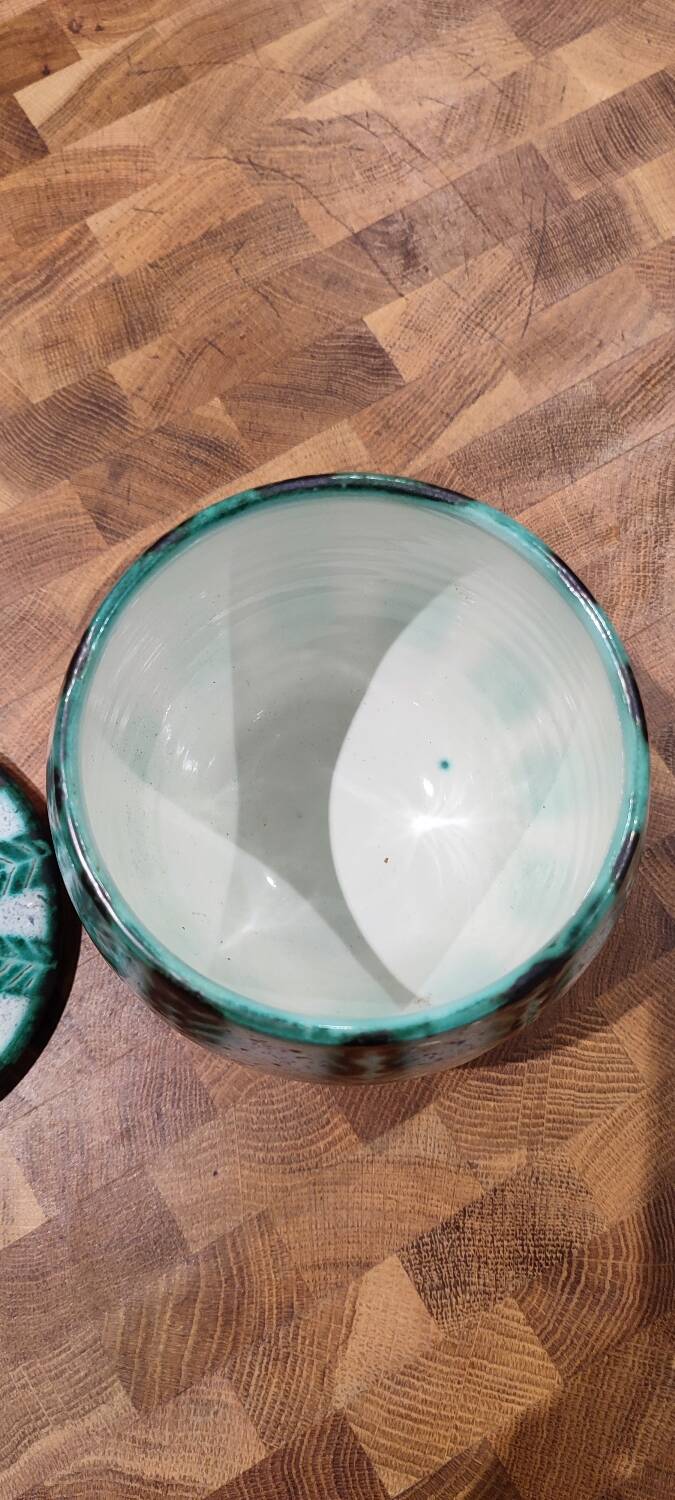 Vallauris ceramic covered pot signed Charles Voltz