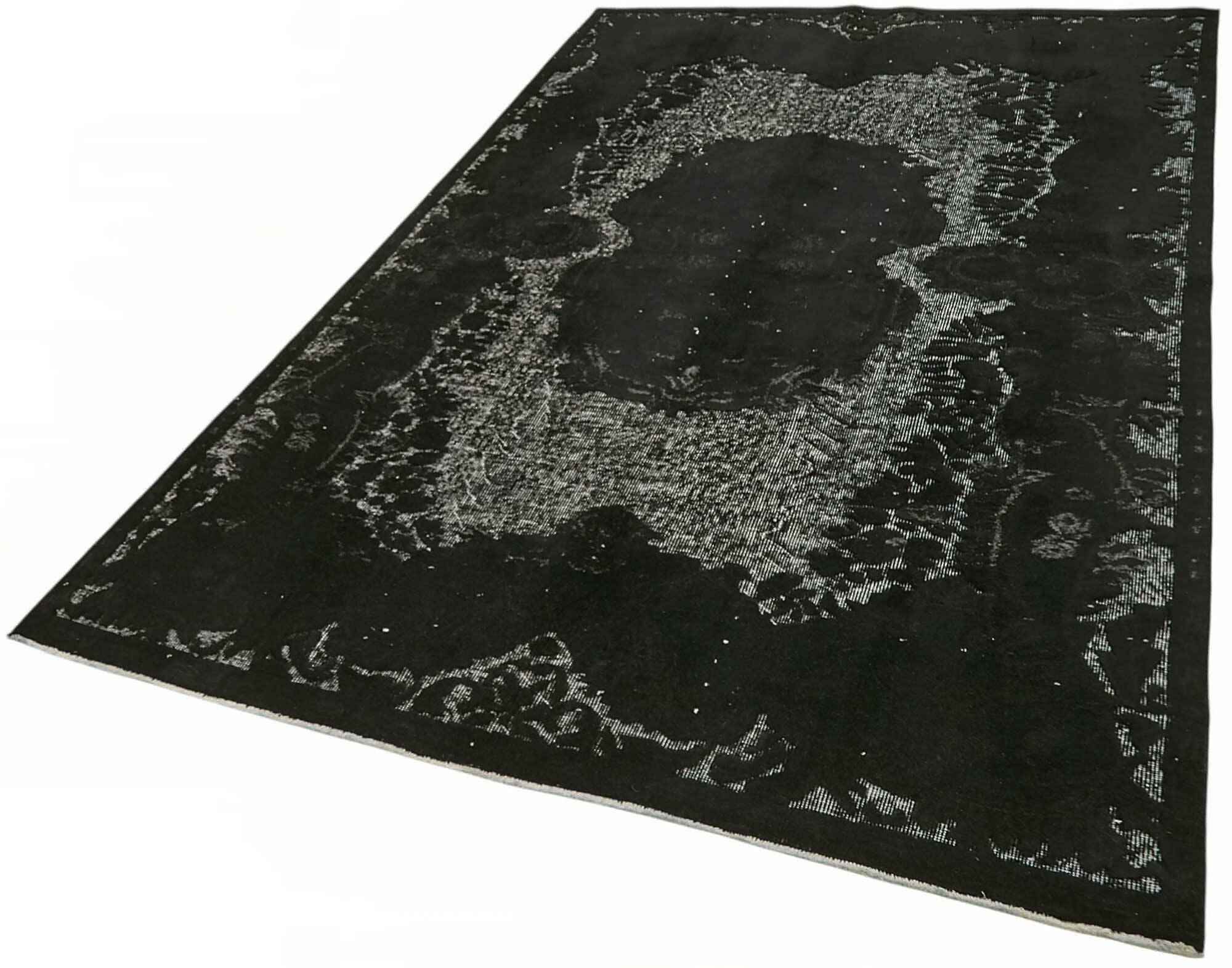 Overdyed Wool Vintage Handmade Carved Rug 169 cm x 288 cm