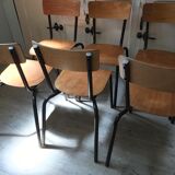 Lot of 6 vintage school chairs