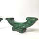 Pair of Art Deco green ceramic candlesticks by Santiago Rodriguez Bonome Paris