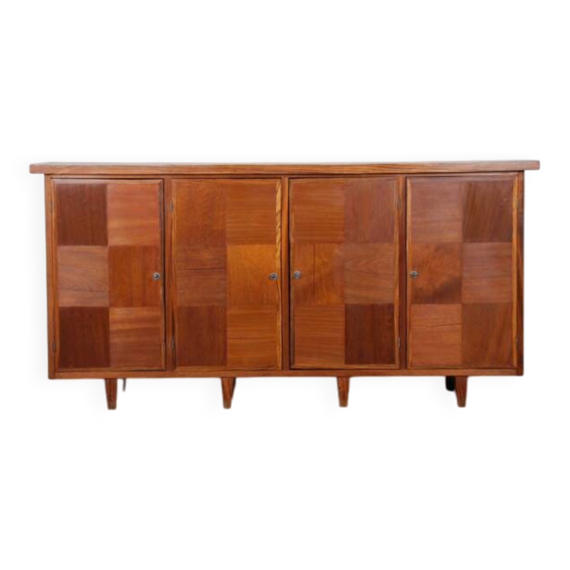 Large solid wood sideboard, modernist work from the 1950s.