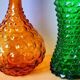 Italian glass bottles Empoli 1970
