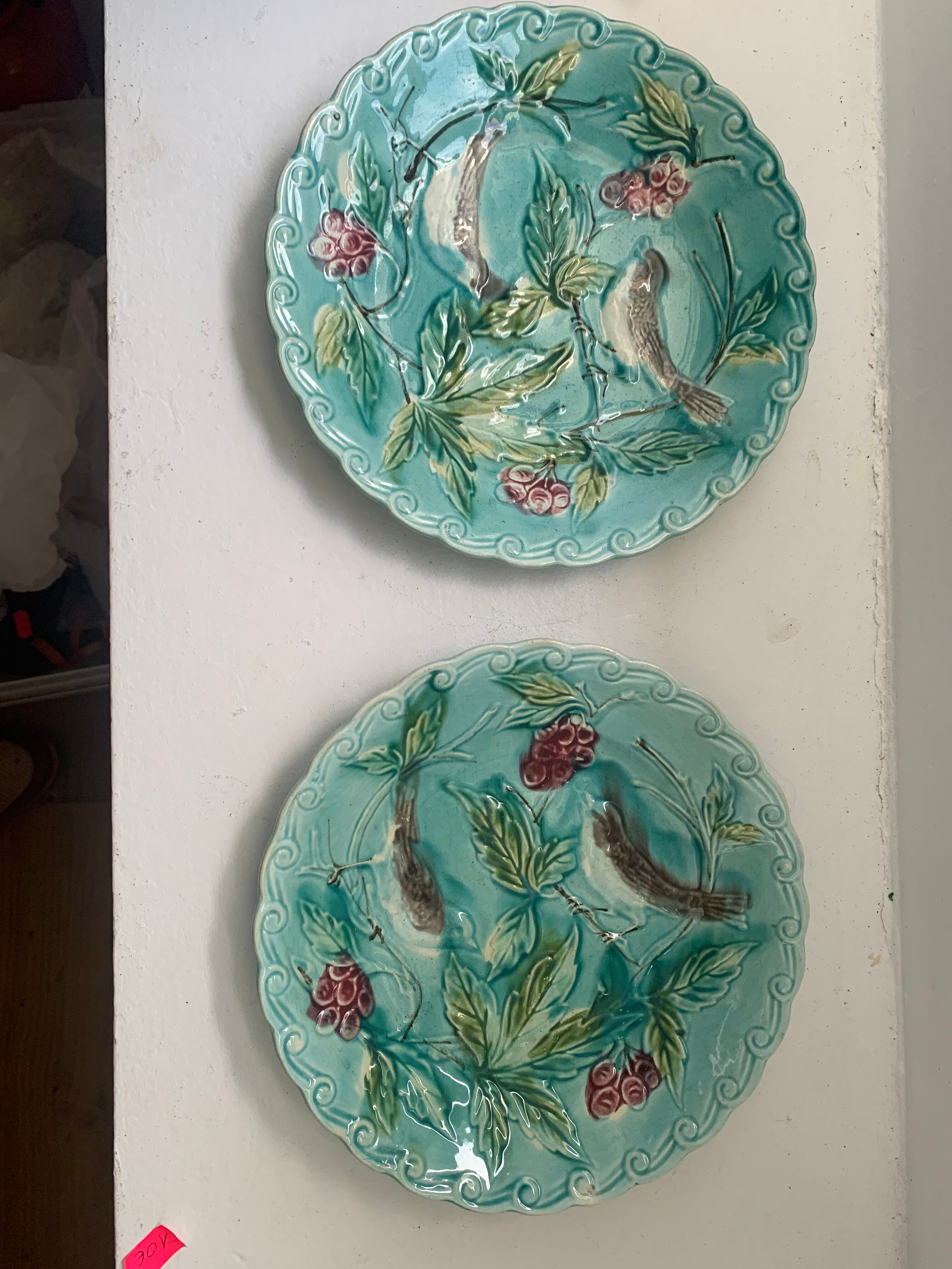 Two plates slurry pattern birds