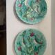 Two plates slurry pattern birds