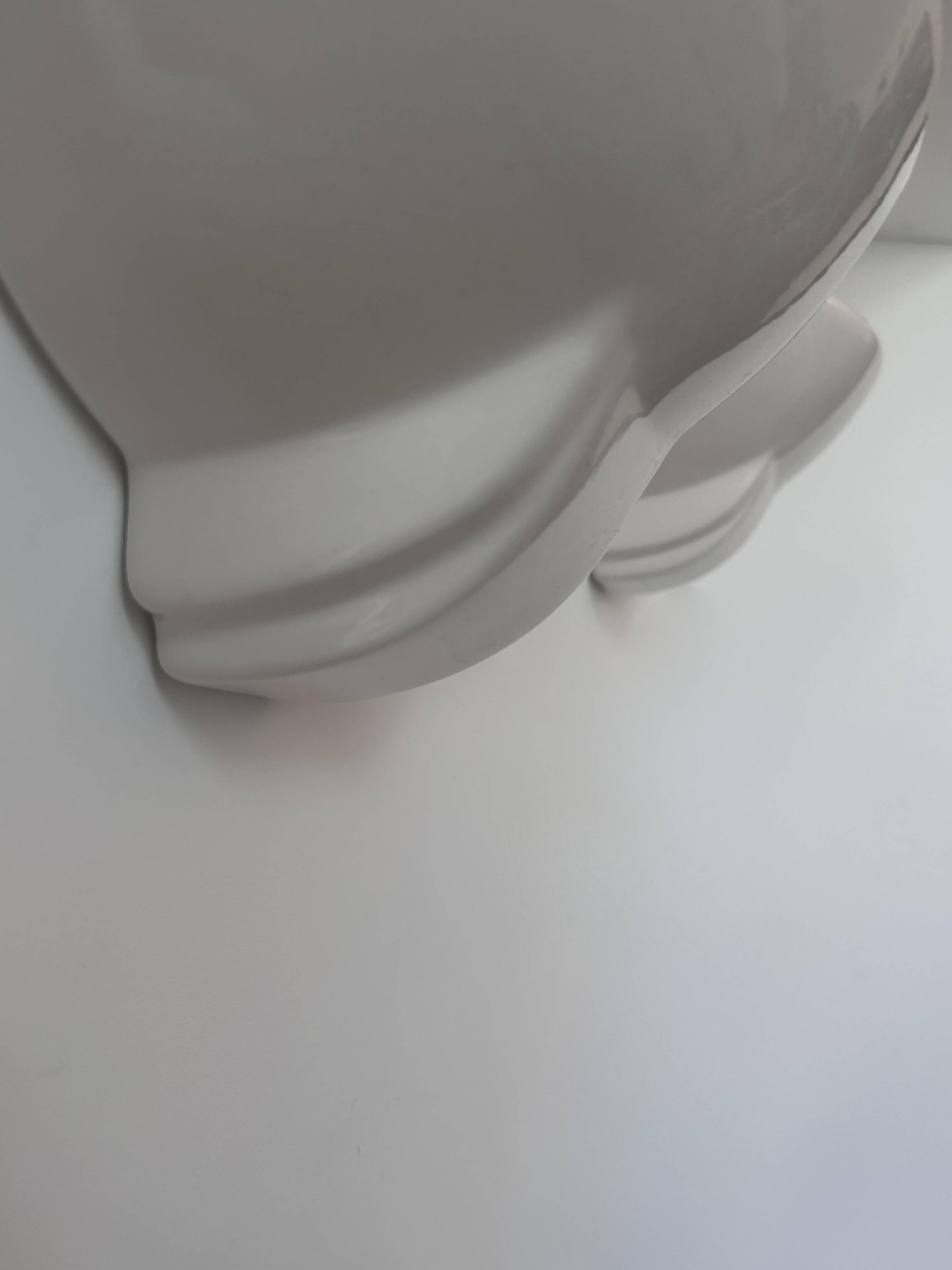 Pair of vintage porcelain wall lights, white, France 1970