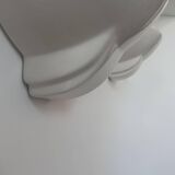 Pair of vintage porcelain wall lights, white, France 1970