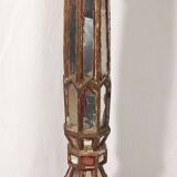 Floor lamp column in polychrome and mirrored wood