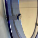 Miroir encadré d’un cercle de verre bleu, italie vers 1950