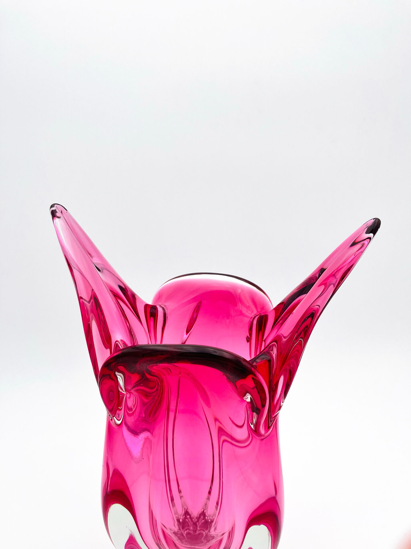 XXL Vase Josef Hospodka Chřibská Bohemian Crystal Rose 60s