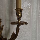 Bronze wall sconces decorated with acanthus leaves.