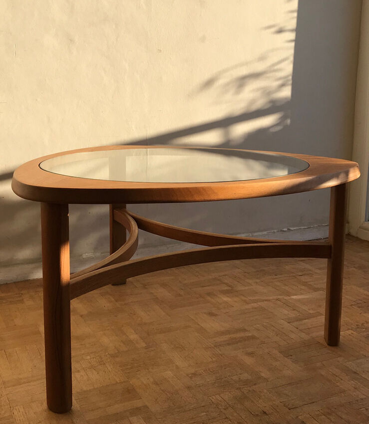 Teak and glass coffee table, Nathan edition of the 1960