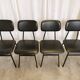 Lot de 4 chaises d'école vintage / Cuir noir / STOL Kamnik années 80 Yougoslavie