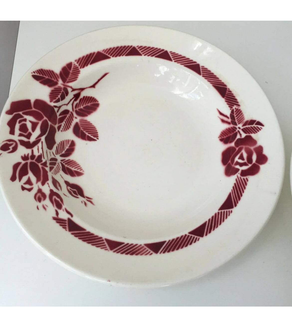 Antique KG Lunéville Roxanne flower soup plates