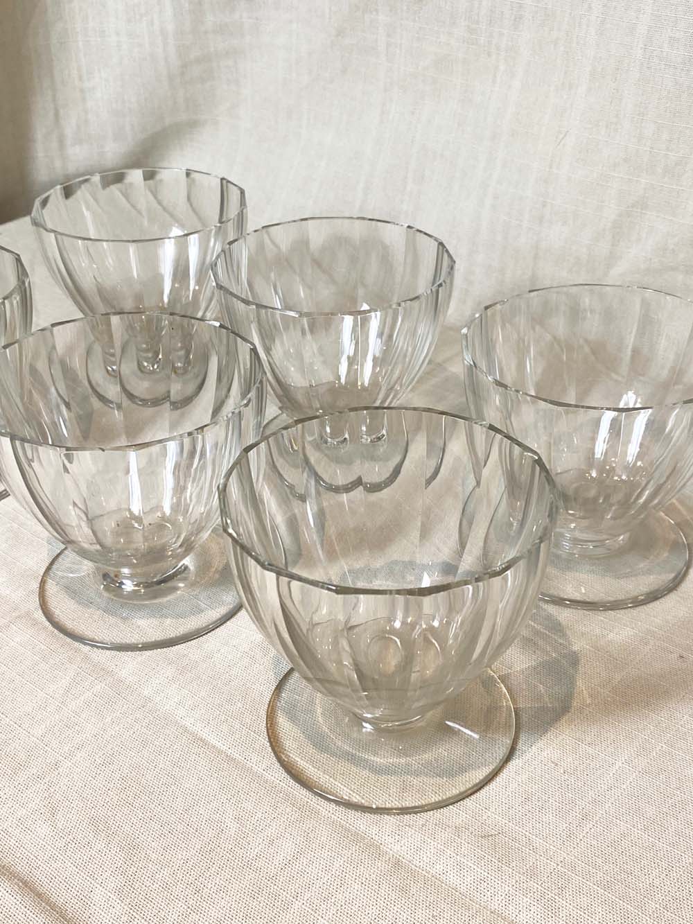 Service of 12 dessert cups, crystal