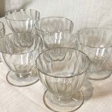 Service of 12 dessert cups, crystal