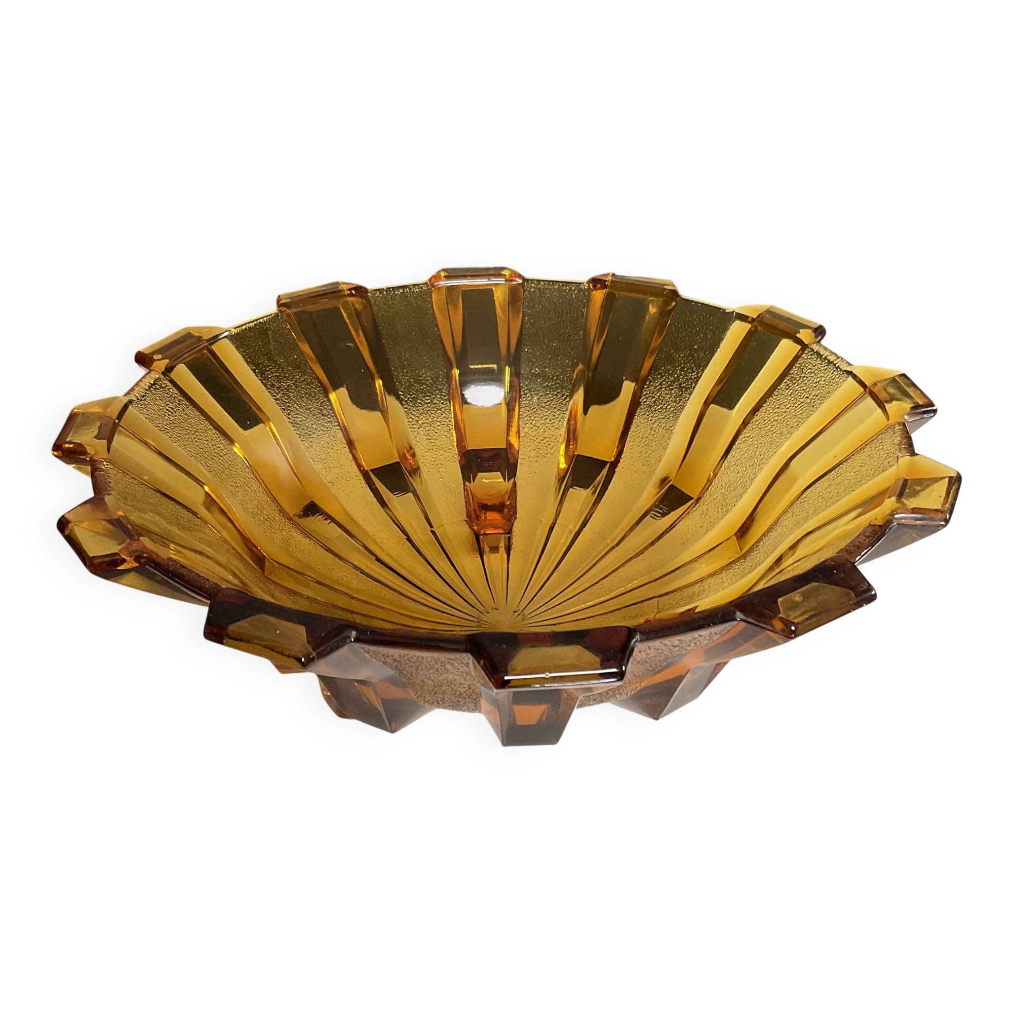 Coupe Art déco en verre ambré